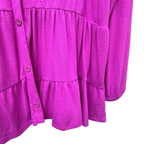 Lane Bryant Tiered Top Plus Size 18/20 Fuschia Ruffle Tunic Loungewear NWT - Picture 8 of 11